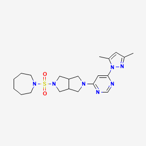 molecular formula C21H31N7O2S B6431017 1-({5-[6-(3,5-dimethyl-1H-pyrazol-1-yl)pyrimidin-4-yl]-octahydropyrrolo[3,4-c]pyrrol-2-yl}sulfonyl)azepane CAS No. 2198510-87-9