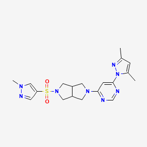 molecular formula C19H24N8O2S B6431021 4-(3,5-dimethyl-1H-pyrazol-1-yl)-6-{5-[(1-methyl-1H-pyrazol-4-yl)sulfonyl]-octahydropyrrolo[3,4-c]pyrrol-2-yl}pyrimidine CAS No. 2200501-62-6