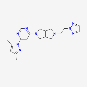 molecular formula C19H25N9 B6431025 4-(3,5-dimethyl-1H-pyrazol-1-yl)-6-{5-[2-(2H-1,2,3-triazol-2-yl)ethyl]-octahydropyrrolo[3,4-c]pyrrol-2-yl}pyrimidine CAS No. 2198770-49-7