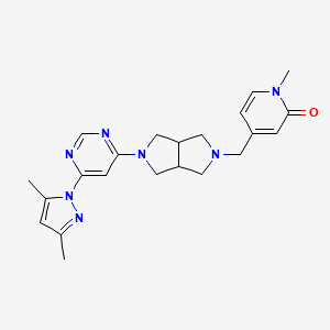 molecular formula C22H27N7O B6431030 4-({5-[6-(3,5-dimethyl-1H-pyrazol-1-yl)pyrimidin-4-yl]-octahydropyrrolo[3,4-c]pyrrol-2-yl}methyl)-1-methyl-1,2-dihydropyridin-2-one CAS No. 2199519-93-0