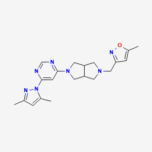 molecular formula C20H25N7O B6431034 4-(3,5-dimethyl-1H-pyrazol-1-yl)-6-{5-[(5-methyl-1,2-oxazol-3-yl)methyl]-octahydropyrrolo[3,4-c]pyrrol-2-yl}pyrimidine CAS No. 2198430-87-2