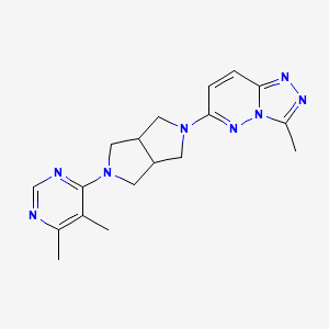 molecular formula C18H22N8 B6431054 4,5-dimethyl-6-(5-{3-methyl-[1,2,4]triazolo[4,3-b]pyridazin-6-yl}-octahydropyrrolo[3,4-c]pyrrol-2-yl)pyrimidine CAS No. 2197896-54-9