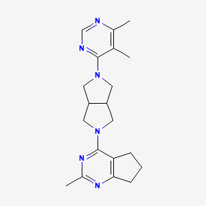 molecular formula C20H26N6 B6431058 4,5-dimethyl-6-(5-{2-methyl-5H,6H,7H-cyclopenta[d]pyrimidin-4-yl}-octahydropyrrolo[3,4-c]pyrrol-2-yl)pyrimidine CAS No. 2201318-58-1