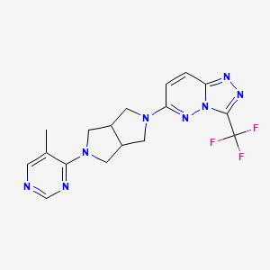 molecular formula C17H17F3N8 B6431070 5-methyl-4-{5-[3-(trifluoromethyl)-[1,2,4]triazolo[4,3-b]pyridazin-6-yl]-octahydropyrrolo[3,4-c]pyrrol-2-yl}pyrimidine CAS No. 2198621-19-9