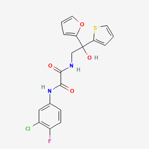 molecular formula C18H14ClFN2O4S B6431102 N'-(3-chloro-4-fluorophenyl)-N-[2-(furan-2-yl)-2-hydroxy-2-(thiophen-2-yl)ethyl]ethanediamide CAS No. 1902989-43-8