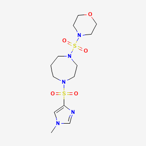 molecular formula C13H23N5O5S2 B6431122 1-[(1-methyl-1H-imidazol-4-yl)sulfonyl]-4-(morpholine-4-sulfonyl)-1,4-diazepane CAS No. 1903538-95-3