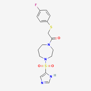 molecular formula C16H19FN4O3S2 B6431136 2-[(4-fluorophenyl)sulfanyl]-1-[4-(1H-imidazole-4-sulfonyl)-1,4-diazepan-1-yl]ethan-1-one CAS No. 1903887-66-0