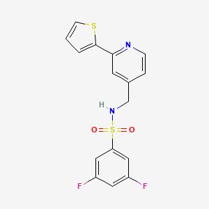 3,5-difluoro-N-{[2-(thiophen-2-yl)pyridin-4-yl]methyl}benzene-1-sulfonamide