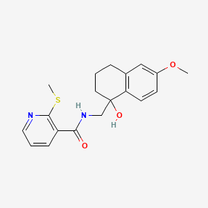 N-[(1-hydroxy-6-methoxy-1,2,3,4-tetrahydronaphthalen-1-yl)methyl]-2-(methylsulfanyl)pyridine-3-carboxamide