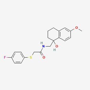 molecular formula C20H22FNO3S B6431198 2-[(4-fluorophenyl)sulfanyl]-N-[(1-hydroxy-6-methoxy-1,2,3,4-tetrahydronaphthalen-1-yl)methyl]acetamide CAS No. 1904360-43-5