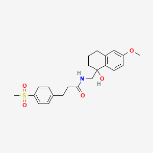 molecular formula C22H27NO5S B6431233 N-[(1-hydroxy-6-methoxy-1,2,3,4-tetrahydronaphthalen-1-yl)methyl]-3-(4-methanesulfonylphenyl)propanamide CAS No. 1904017-29-3