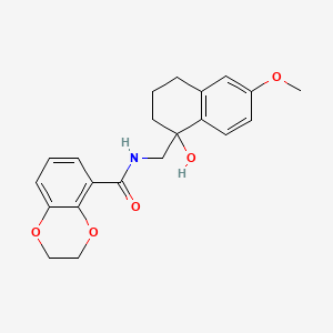 molecular formula C21H23NO5 B6431238 N-[(1-hydroxy-6-methoxy-1,2,3,4-tetrahydronaphthalen-1-yl)methyl]-2,3-dihydro-1,4-benzodioxine-5-carboxamide CAS No. 1904303-66-7