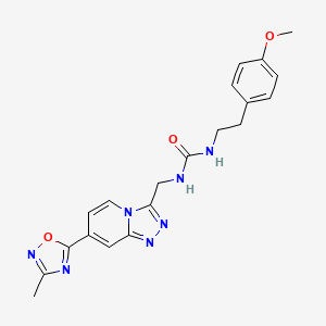 molecular formula C20H21N7O3 B6431255 1-[2-(4-methoxyphenyl)ethyl]-3-{[7-(3-methyl-1,2,4-oxadiazol-5-yl)-[1,2,4]triazolo[4,3-a]pyridin-3-yl]methyl}urea CAS No. 1903523-10-3