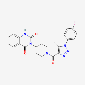molecular formula C23H21FN6O3 B6431262 3-{1-[1-(4-fluorophenyl)-5-methyl-1H-1,2,3-triazole-4-carbonyl]piperidin-4-yl}-1,2,3,4-tetrahydroquinazoline-2,4-dione CAS No. 1903682-85-8