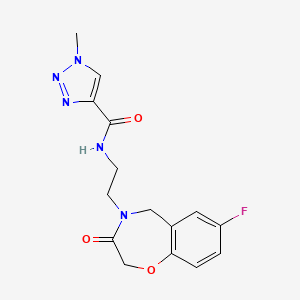 molecular formula C15H16FN5O3 B6431270 N-[2-(7-fluoro-3-oxo-2,3,4,5-tetrahydro-1,4-benzoxazepin-4-yl)ethyl]-1-methyl-1H-1,2,3-triazole-4-carboxamide CAS No. 1903517-19-0