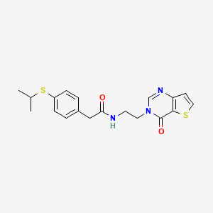 molecular formula C19H21N3O2S2 B6431278 N-(2-{4-oxo-3H,4H-thieno[3,2-d]pyrimidin-3-yl}ethyl)-2-[4-(propan-2-ylsulfanyl)phenyl]acetamide CAS No. 1904021-77-7