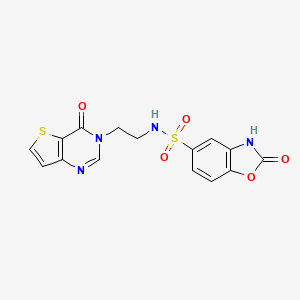 molecular formula C15H12N4O5S2 B6431280 2-oxo-N-(2-{4-oxo-3H,4H-thieno[3,2-d]pyrimidin-3-yl}ethyl)-2,3-dihydro-1,3-benzoxazole-5-sulfonamide CAS No. 1903166-48-2