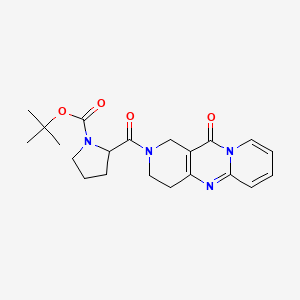 molecular formula C21H26N4O4 B6431281 tert-butyl 2-{2-oxo-1,5,9-triazatricyclo[8.4.0.0^{3,8}]tetradeca-3(8),9,11,13-tetraene-5-carbonyl}pyrrolidine-1-carboxylate CAS No. 1902937-77-2