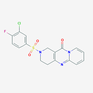 molecular formula C17H13ClFN3O3S B6431288 5-(3-chloro-4-fluorobenzenesulfonyl)-1,5,9-triazatricyclo[8.4.0.0^{3,8}]tetradeca-3(8),9,11,13-tetraen-2-one CAS No. 1904309-83-6