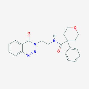 molecular formula C21H22N4O3 B6431306 N-[2-(4-oxo-3,4-dihydro-1,2,3-benzotriazin-3-yl)ethyl]-4-phenyloxane-4-carboxamide CAS No. 1904371-07-8