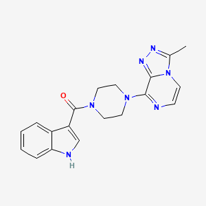 molecular formula C19H19N7O B6431313 3-(4-{3-methyl-[1,2,4]triazolo[4,3-a]pyrazin-8-yl}piperazine-1-carbonyl)-1H-indole CAS No. 1904372-20-8