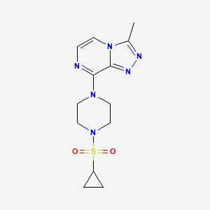 molecular formula C13H18N6O2S B6431323 1-(cyclopropanesulfonyl)-4-{3-methyl-[1,2,4]triazolo[4,3-a]pyrazin-8-yl}piperazine CAS No. 1903635-50-6