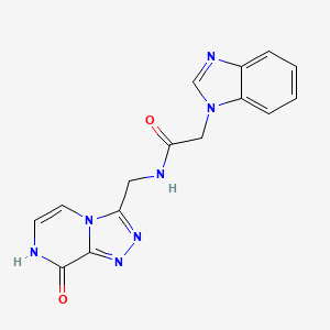 2-(1H-1,3-benzodiazol-1-yl)-N-({8-hydroxy-[1,2,4]triazolo[4,3-a]pyrazin-3-yl}methyl)acetamide