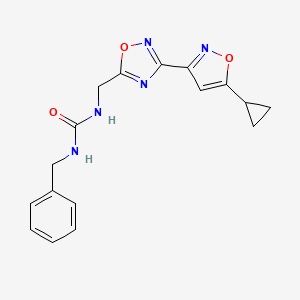 molecular formula C17H17N5O3 B6431343 1-benzyl-3-{[3-(5-cyclopropyl-1,2-oxazol-3-yl)-1,2,4-oxadiazol-5-yl]methyl}urea CAS No. 1903521-04-9