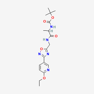 molecular formula C18H25N5O5 B6431358 tert-butyl N-[1-({[3-(6-ethoxypyridin-3-yl)-1,2,4-oxadiazol-5-yl]methyl}carbamoyl)ethyl]carbamate CAS No. 1902892-55-0
