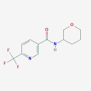 molecular formula C12H13F3N2O2 B6431368 N-(oxan-3-yl)-6-(trifluoromethyl)pyridine-3-carboxamide CAS No. 2034282-04-5