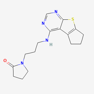 molecular formula C16H20N4OS B6431374 1-[3-({7-thia-9,11-diazatricyclo[6.4.0.0^{2,6}]dodeca-1(8),2(6),9,11-tetraen-12-yl}amino)propyl]pyrrolidin-2-one CAS No. 2549042-97-7