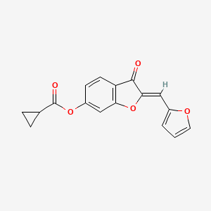 molecular formula C17H12O5 B6431389 (2Z)-2-[(furan-2-yl)methylidene]-3-oxo-2,3-dihydro-1-benzofuran-6-yl cyclopropanecarboxylate CAS No. 622798-92-9