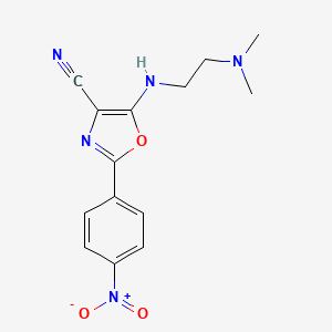 molecular formula C14H15N5O3 B6431394 5-{[2-(dimethylamino)ethyl]amino}-2-(4-nitrophenyl)-1,3-oxazole-4-carbonitrile CAS No. 613649-79-9