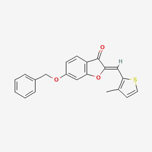molecular formula C21H16O3S B6431403 (2Z)-6-(benzyloxy)-2-[(3-methylthiophen-2-yl)methylidene]-2,3-dihydro-1-benzofuran-3-one CAS No. 620548-64-3