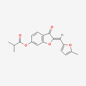 molecular formula C18H16O5 B6431440 (2Z)-2-[(5-methylfuran-2-yl)methylidene]-3-oxo-2,3-dihydro-1-benzofuran-6-yl 2-methylpropanoate CAS No. 622359-85-7