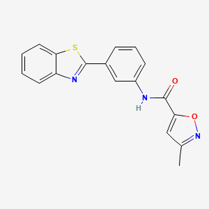molecular formula C18H13N3O2S B6431468 N-[3-(1,3-benzothiazol-2-yl)phenyl]-3-methyl-1,2-oxazole-5-carboxamide CAS No. 946286-42-6