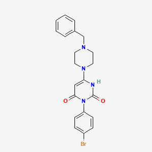 molecular formula C21H21BrN4O2 B6431489 6-(4-benzylpiperazin-1-yl)-3-(4-bromophenyl)-1,2,3,4-tetrahydropyrimidine-2,4-dione CAS No. 847398-85-0