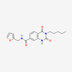molecular formula C19H21N3O4 B6431511 N-[(furan-2-yl)methyl]-2,4-dioxo-3-pentyl-1,2,3,4-tetrahydroquinazoline-7-carboxamide CAS No. 892262-46-3