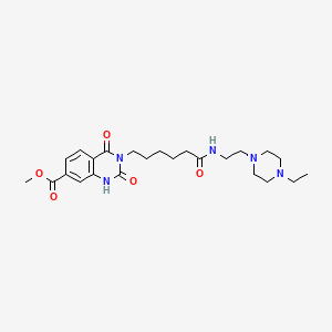 molecular formula C24H35N5O5 B6431512 methyl 3-(5-{[2-(4-ethylpiperazin-1-yl)ethyl]carbamoyl}pentyl)-2,4-dioxo-1,2,3,4-tetrahydroquinazoline-7-carboxylate CAS No. 688773-71-9