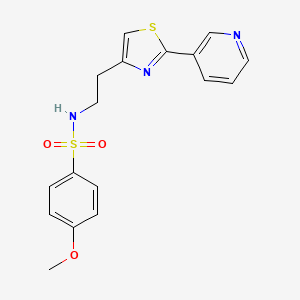 molecular formula C17H17N3O3S2 B6431514 4-methoxy-N-{2-[2-(pyridin-3-yl)-1,3-thiazol-4-yl]ethyl}benzene-1-sulfonamide CAS No. 863511-97-1