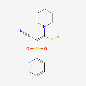 (2Z)-2-(benzenesulfonyl)-3-(methylsulfanyl)-3-(piperidin-1-yl)prop-2-enenitrile