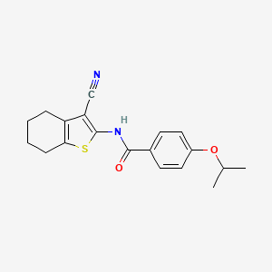 molecular formula C19H20N2O2S B6431527 N-(3-cyano-4,5,6,7-tetrahydro-1-benzothiophen-2-yl)-4-(propan-2-yloxy)benzamide CAS No. 462614-69-3