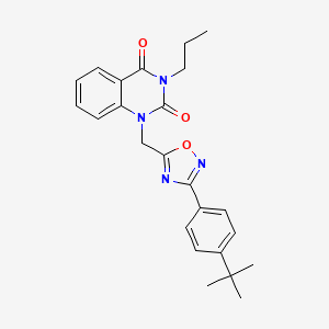 molecular formula C24H26N4O3 B6431548 1-{[3-(4-tert-butylphenyl)-1,2,4-oxadiazol-5-yl]methyl}-3-propyl-1,2,3,4-tetrahydroquinazoline-2,4-dione CAS No. 1792228-21-7