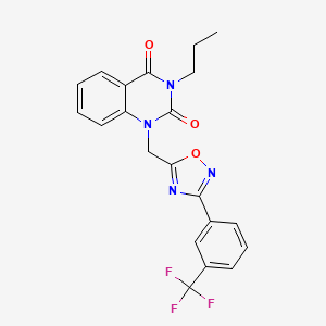 molecular formula C21H17F3N4O3 B6431551 3-propyl-1-({3-[3-(trifluoromethyl)phenyl]-1,2,4-oxadiazol-5-yl}methyl)-1,2,3,4-tetrahydroquinazoline-2,4-dione CAS No. 1793850-99-3