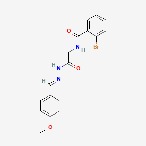 molecular formula C17H16BrN3O3 B6431569 2-bromo-N-({N'-[(1E)-(4-methoxyphenyl)methylidene]hydrazinecarbonyl}methyl)benzamide CAS No. 330847-45-5