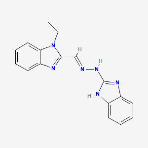 molecular formula C17H16N6 B6431576 2-[(1E)-[2-(1H-1,3-benzodiazol-2-yl)hydrazin-1-ylidene]methyl]-1-ethyl-1H-1,3-benzodiazole CAS No. 612049-34-0
