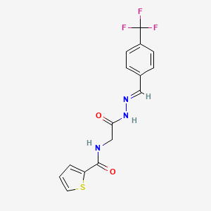 molecular formula C15H12F3N3O2S B6431578 N-({N'-[(1E)-[4-(trifluoromethyl)phenyl]methylidene]hydrazinecarbonyl}methyl)thiophene-2-carboxamide CAS No. 391896-33-6