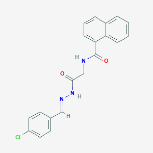 molecular formula C20H16ClN3O2 B6431629 N-({N'-[(1E)-(4-chlorophenyl)methylidene]hydrazinecarbonyl}methyl)naphthalene-1-carboxamide CAS No. 391883-60-6