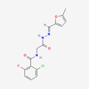 molecular formula C15H13ClFN3O3 B6431636 2-chloro-6-fluoro-N-({N'-[(1E)-(5-methylfuran-2-yl)methylidene]hydrazinecarbonyl}methyl)benzamide CAS No. 391892-54-9