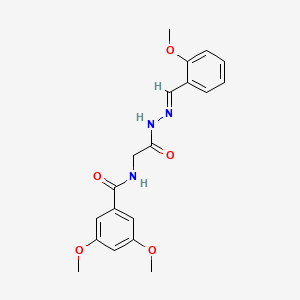 molecular formula C19H21N3O5 B6431649 3,5-dimethoxy-N-({N'-[(1E)-(2-methoxyphenyl)methylidene]hydrazinecarbonyl}methyl)benzamide CAS No. 391882-98-7